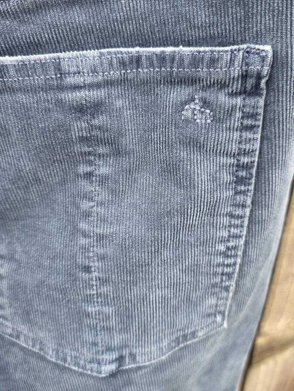 Rag & Bone Nina‎ High-Rise Ankle Skinny Corduroy Pants Navy Raw Hem 31